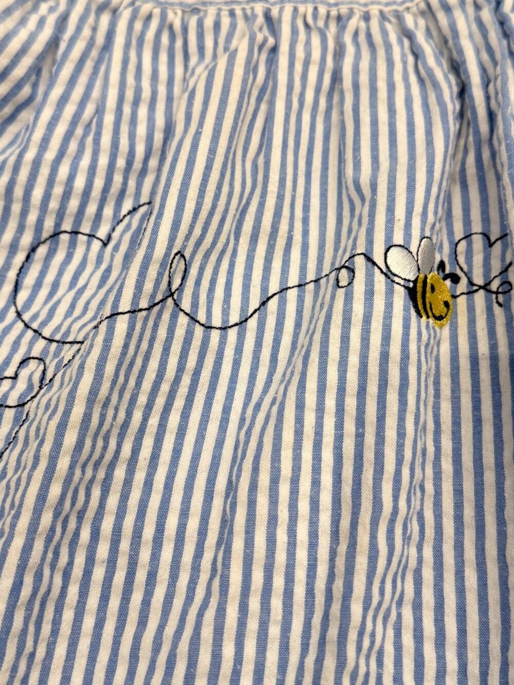 Blueberi Boulevard Girls Size 4T Seersucker Applique Sundress - Picture 7 of 10